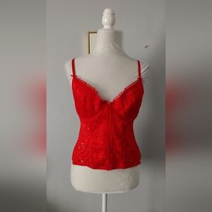 Lace Bustier Top Red Unbranded Super Comfortable 34-36 B Good Condition